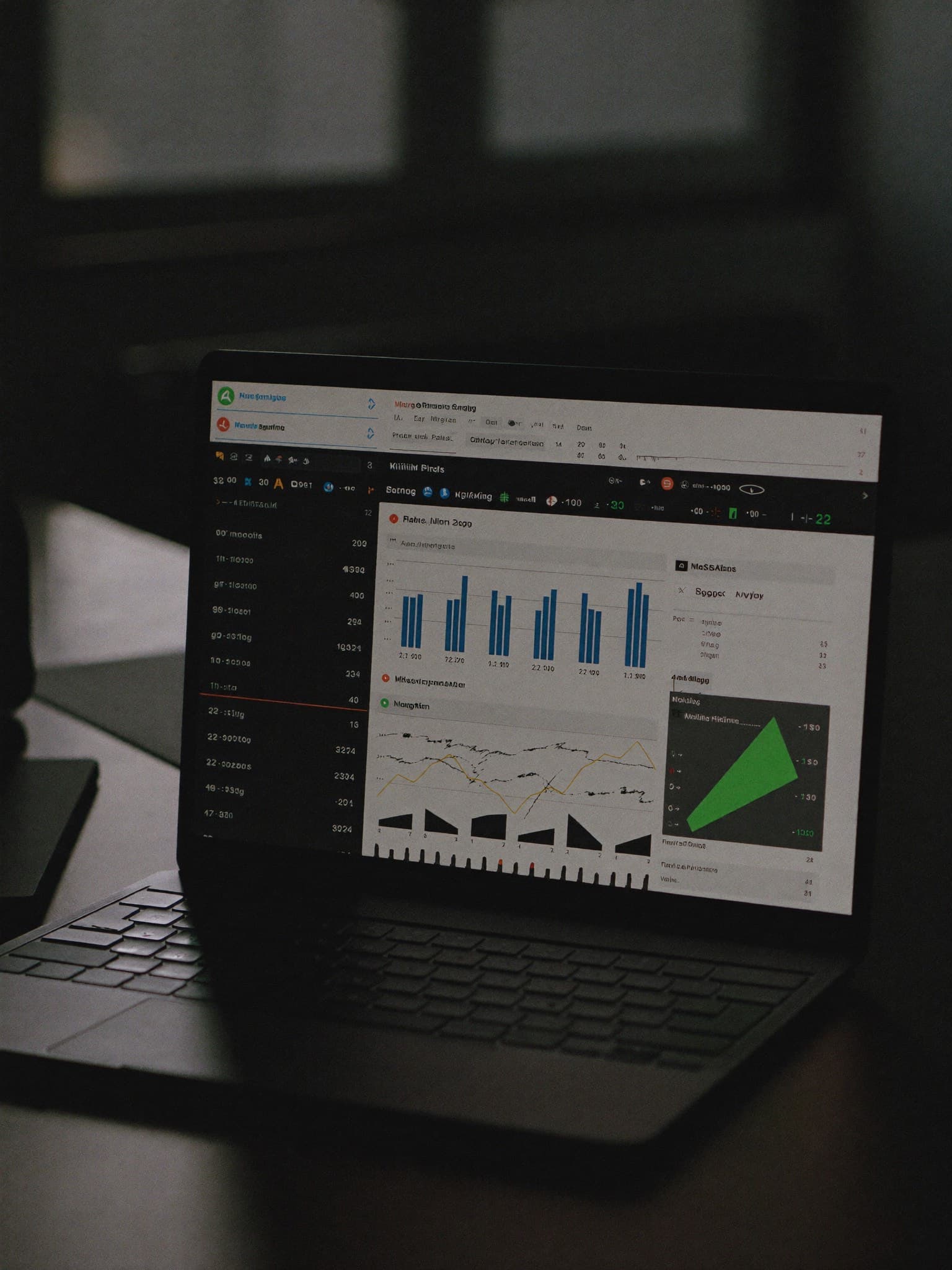 Laptop showing an energy and emissions monitoring dashboard